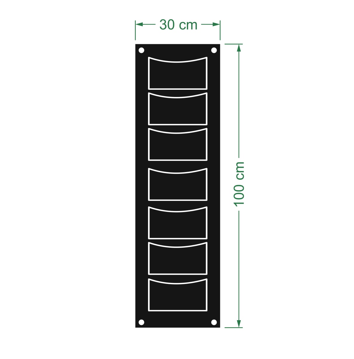 Jardin / Huerto Vertical 7 Bolsillos 30x2x100 cm4
