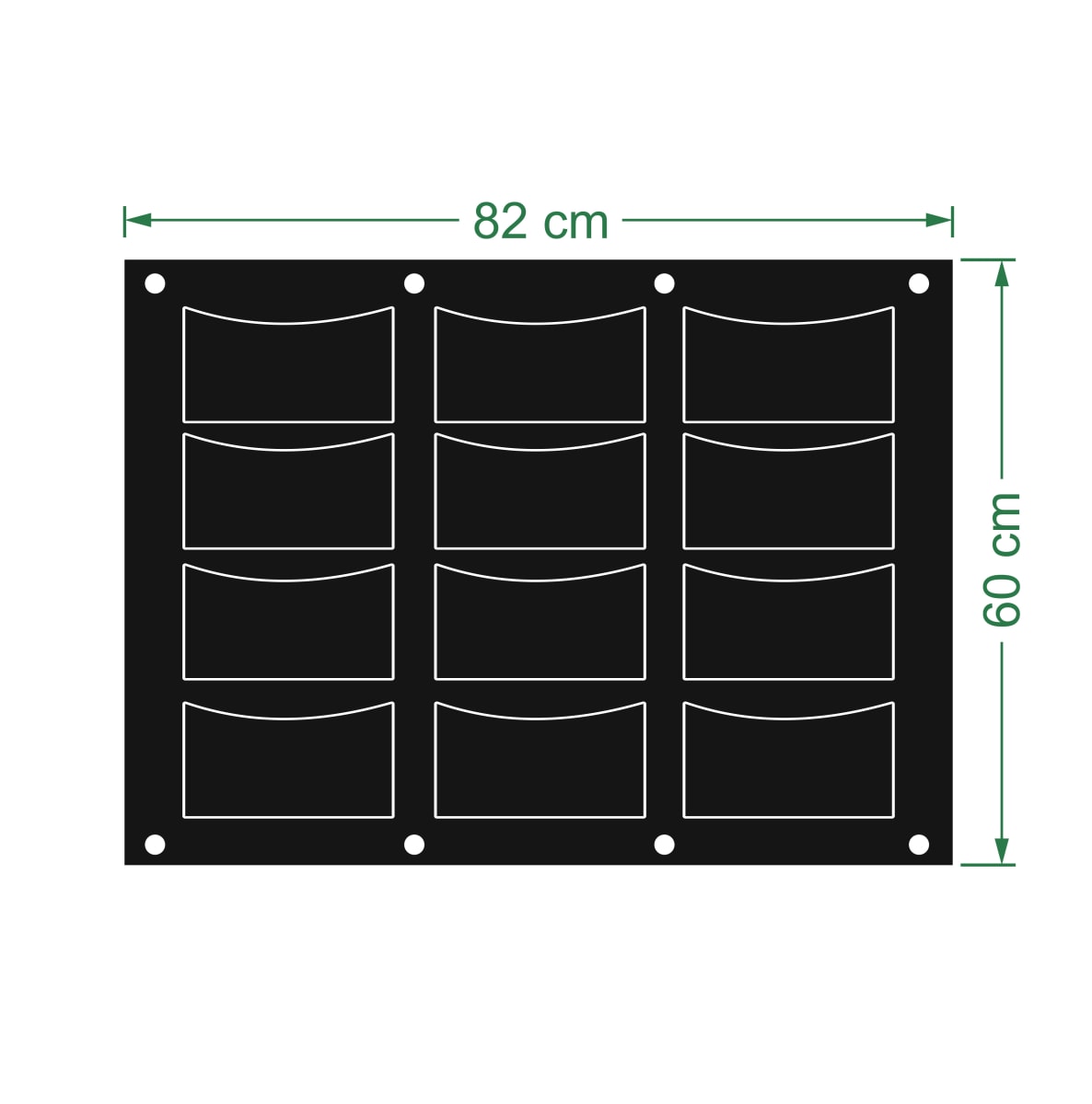 Jardin / Huerto Vertical 12 Bolsillos 82x2x60 cm3