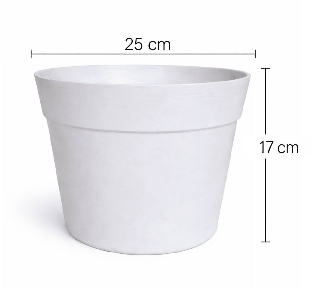 Set de Macetero con Plato Clásico Blanco 25x25x17 cm2