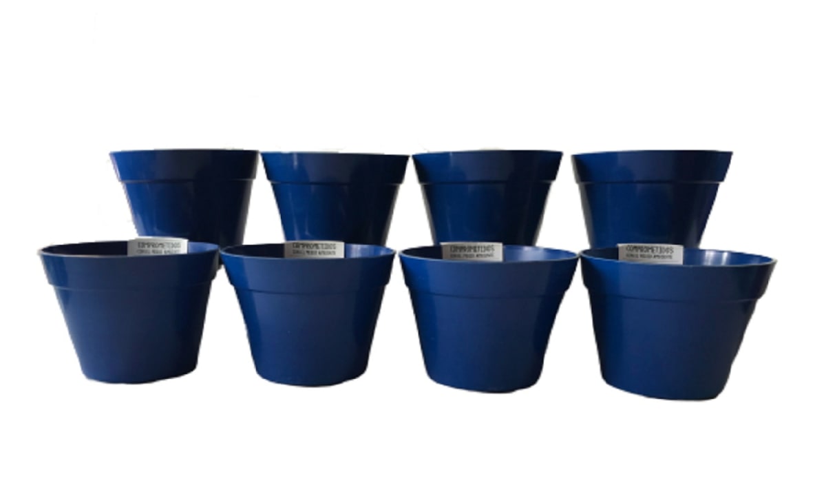 Set 8 Maceteros Bios Redondos 8 Azul 13,7x13,7x10 cm1