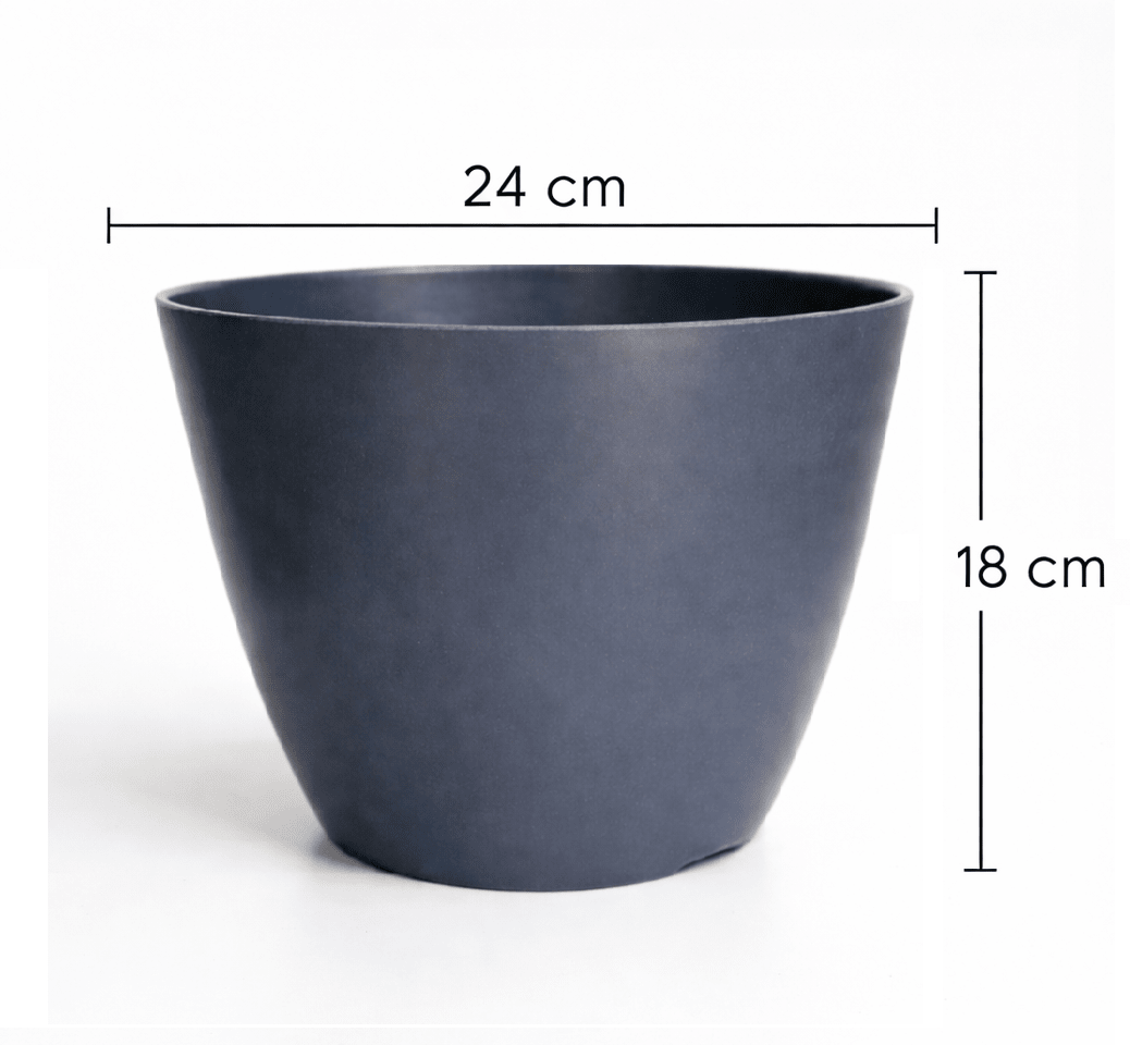 Set de Macetero con Plato Actual Gris 24x24x18 cm6