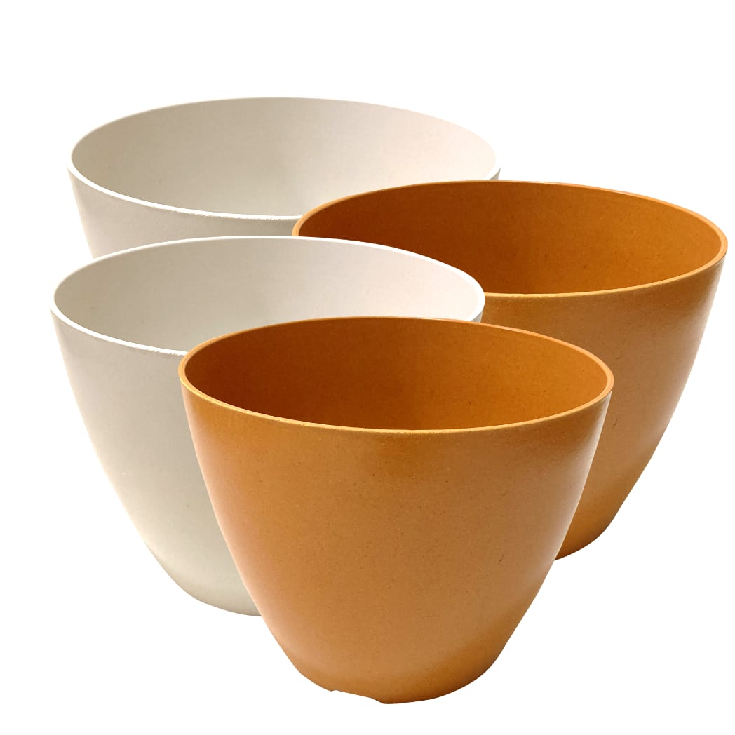 Set 4 Maceteros Bios Actual 2 Blanco, 2 Terracota 24x24x18 cm6