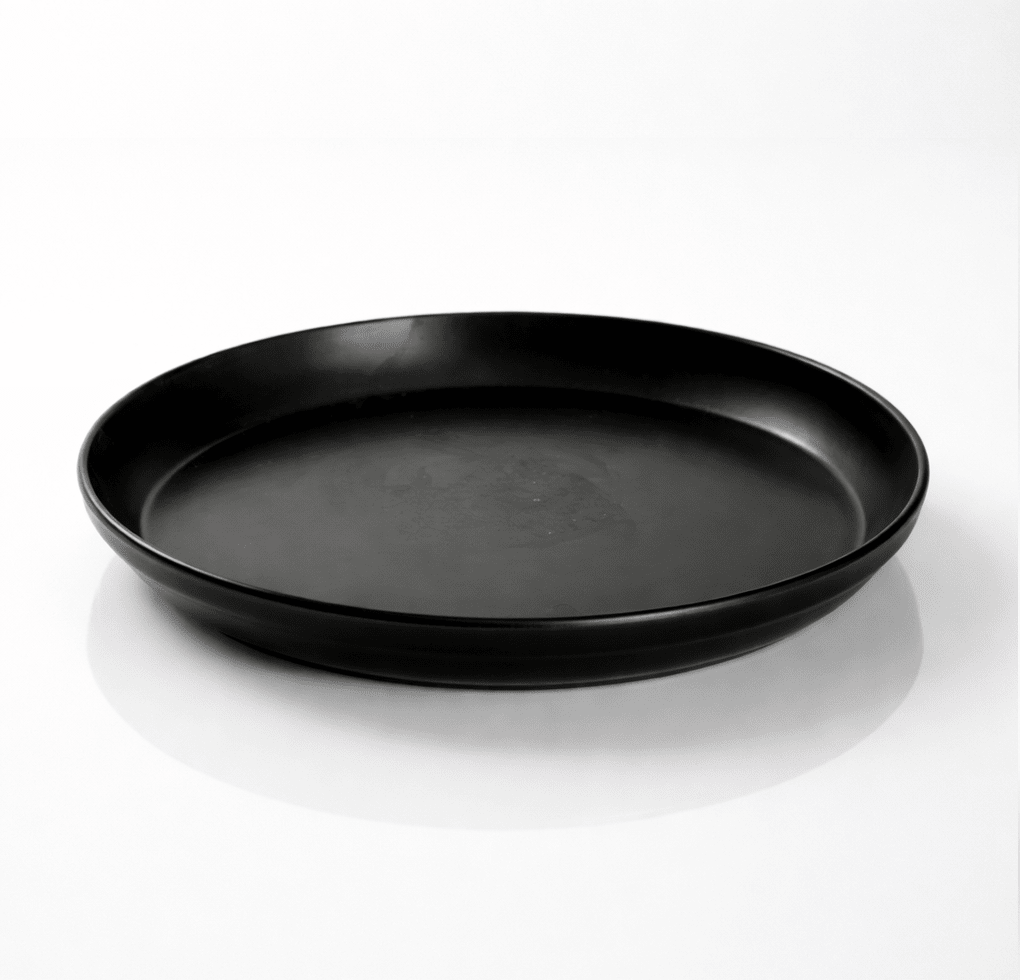 Set de Macetero con Plato Actual Negro 24x24x18 cm8