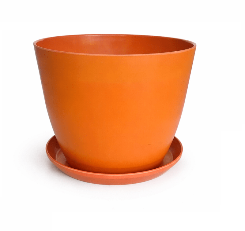 Set de Macetero con Plato Actual Terracota 24x24x18 cm1