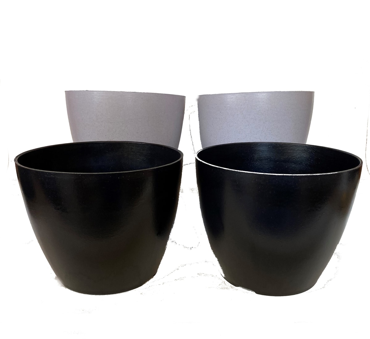 SET 4 Maceteros Bio Actual 2 Negro 2 Gris 24x24x18 cm1