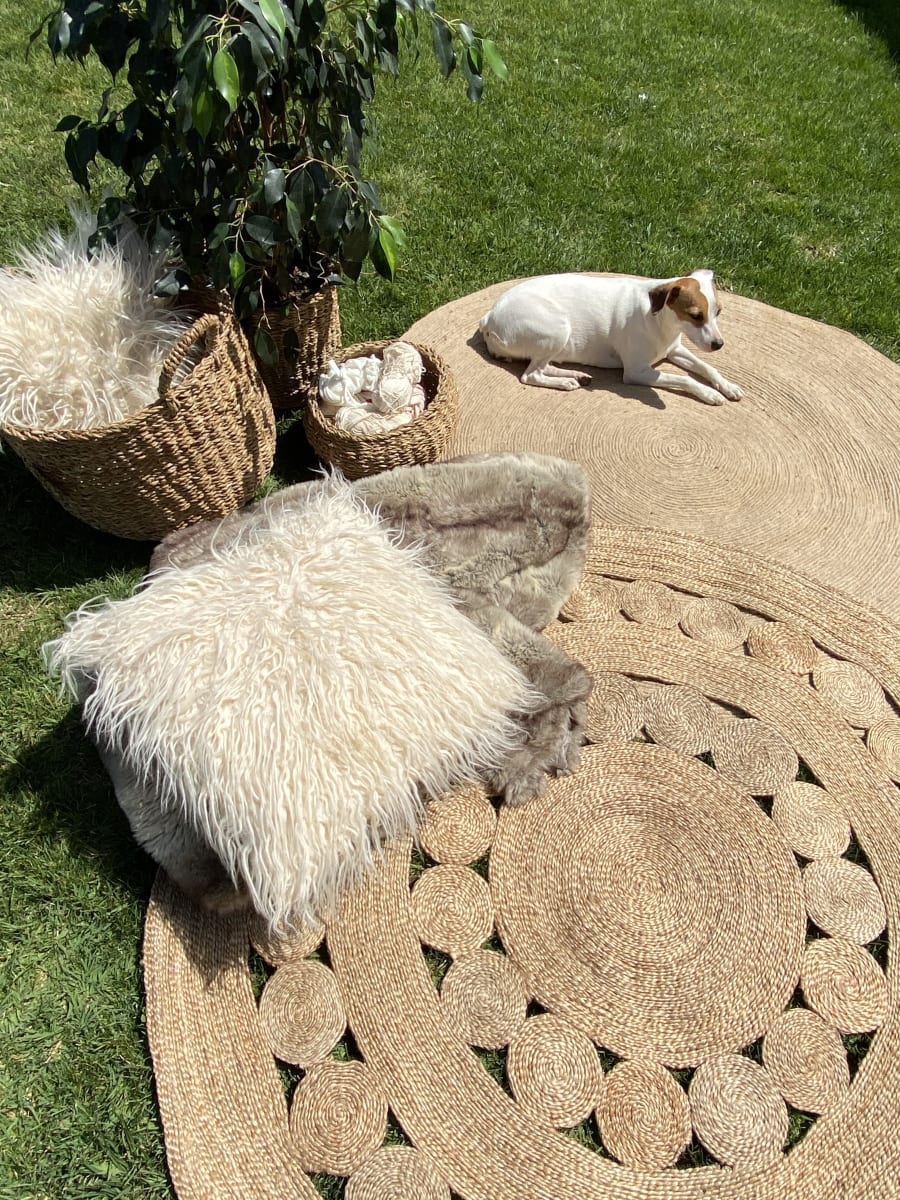 Alfombra Redonda Yute 122 Cm Delhi1