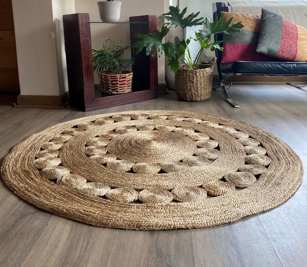 Alfombra Redonda Yute 122 Cm Delhi2