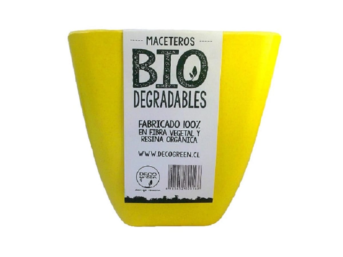Set 7 Maceteros Bios Cuadrado 2 Coral 2 Amarillos 3 Naranjos 13,3x13,3x12,4 cm3