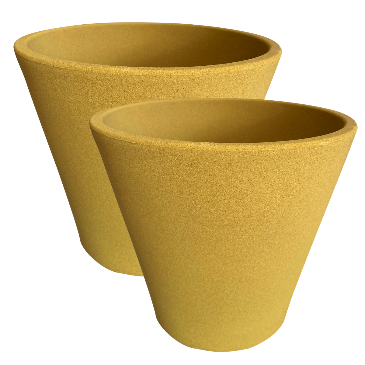 Set De 2 Macetero Bio Arena Alto Mostaza 20x20x18 cm3