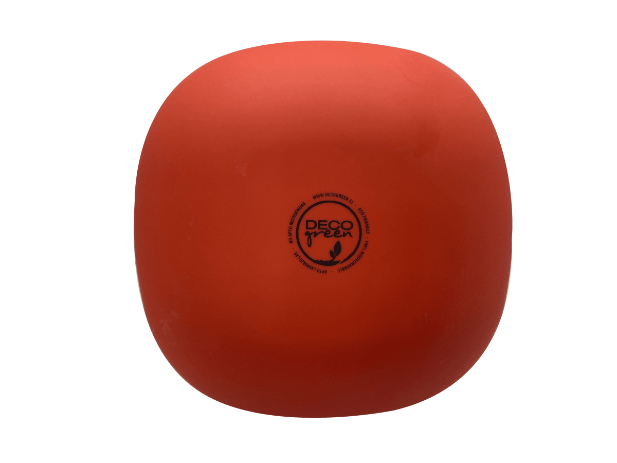 Bowl Biobamboo Cuadrado Rojo 20X8 Cm3