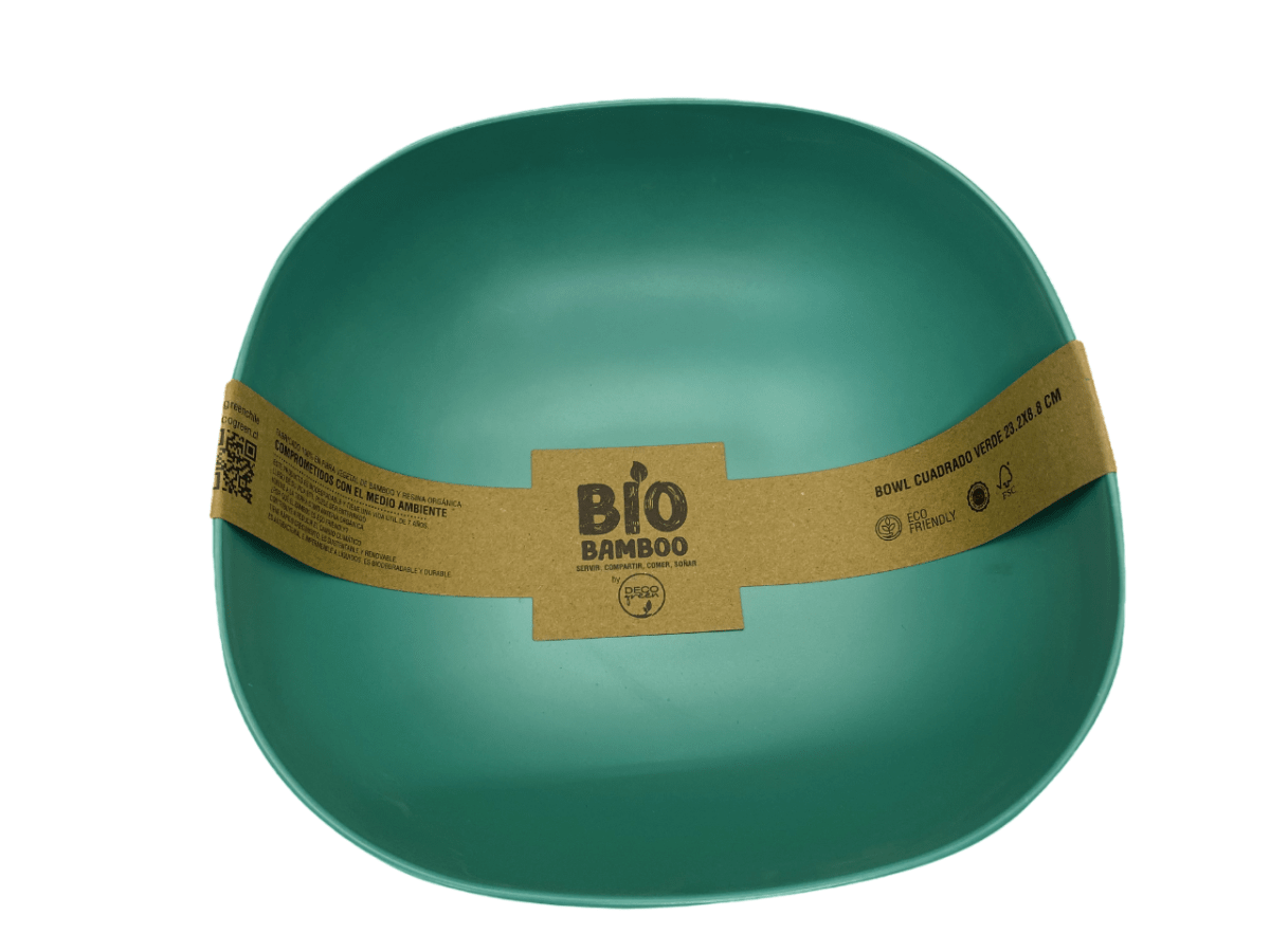 Bowl Biobamboo Cuadrado Verde 20X8 Cm1