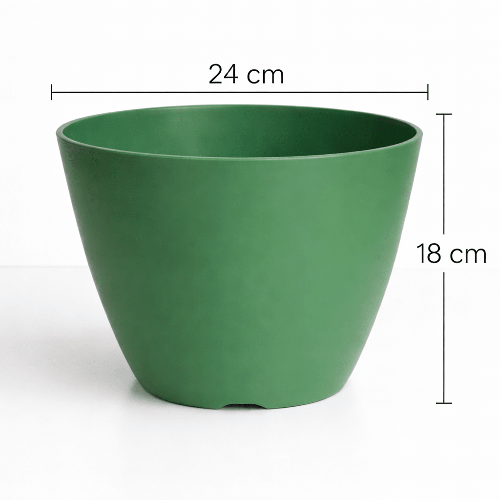 Set de Macetero con Plato Actual Musgo 24x24x18 cm8