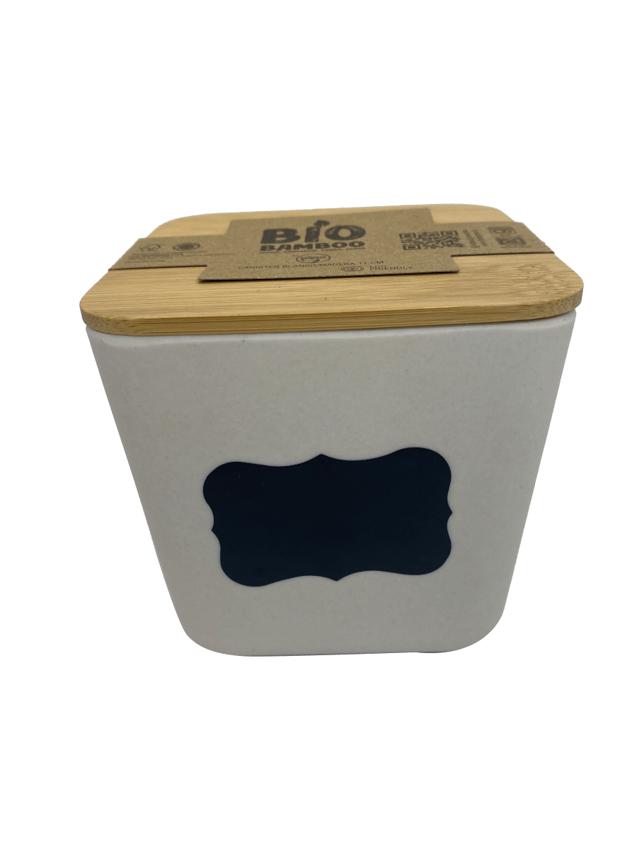Canister Biobamboo Blanco/Madera 11 Cm1