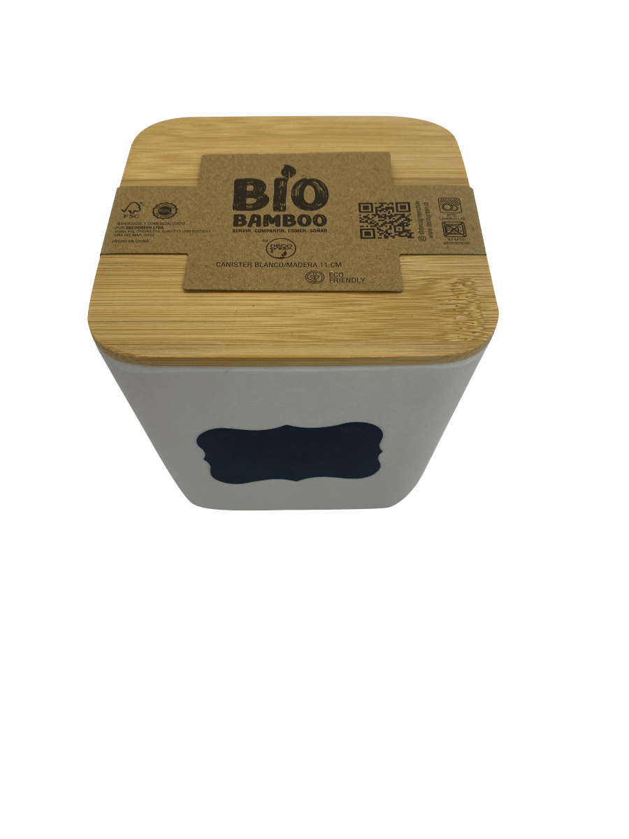 Canister Biobamboo Blanco/Madera 11 Cm2