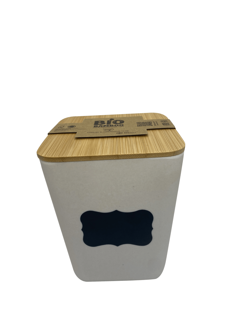 Canister Biobamboo Blanco/Madera 14 Cm1