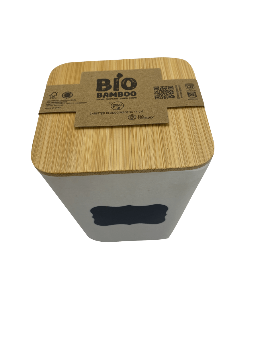 Canister Biobamboo Blanco/Madera 14 Cm2