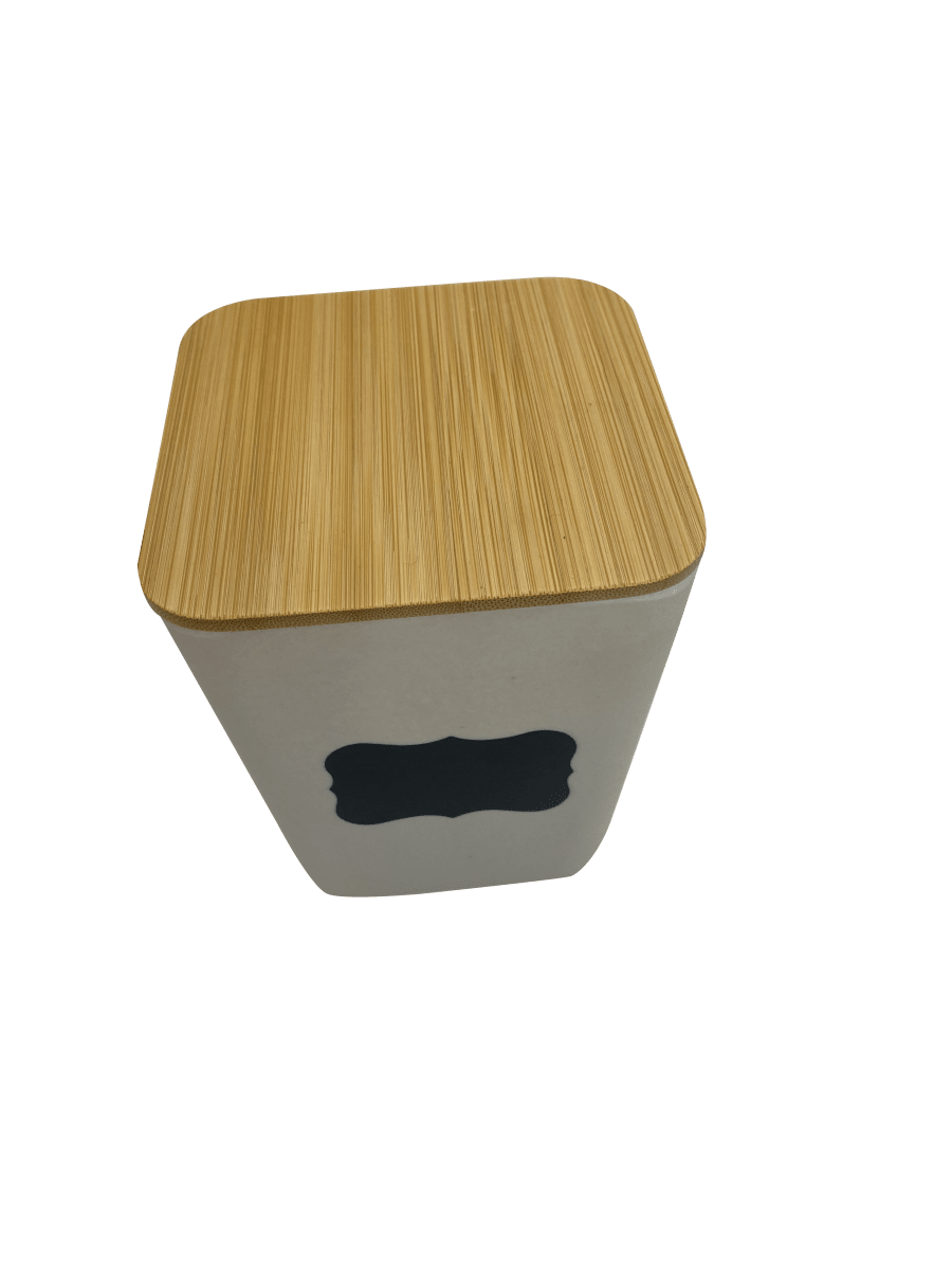 Canister Biobamboo Blanco/Madera 14 Cm3