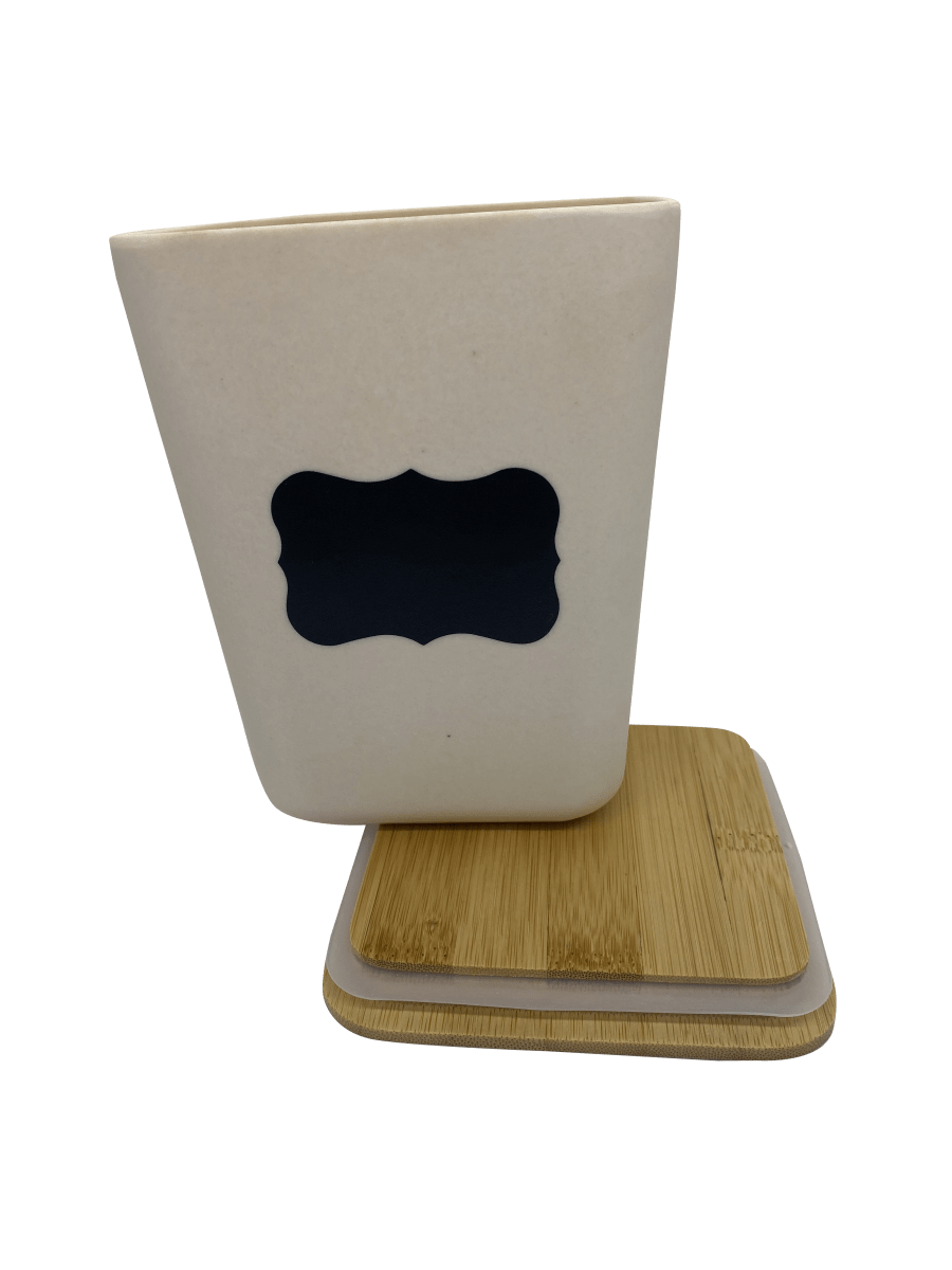 Canister Biobamboo Blanco/Madera 14 Cm4