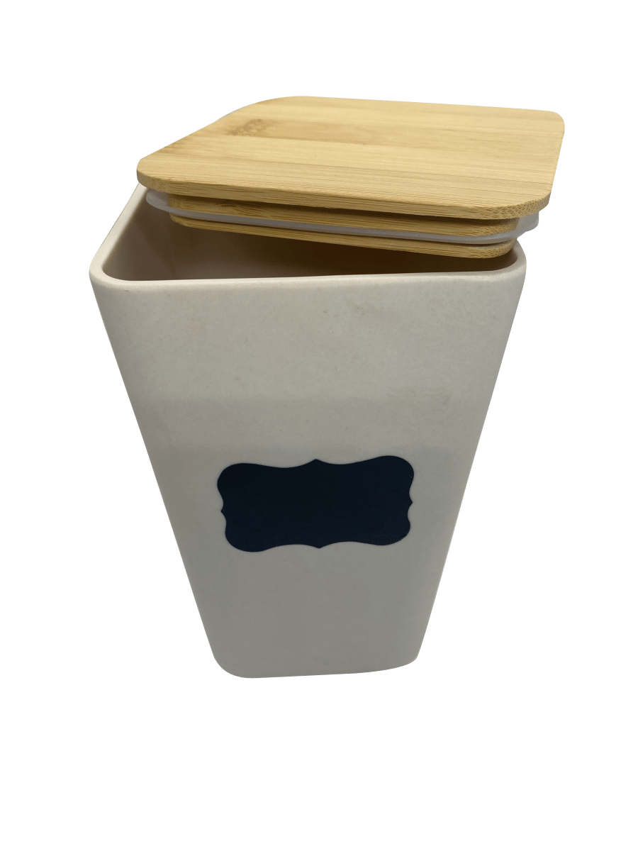 Canister Biobamboo Blanco/Madera 18 Cm3