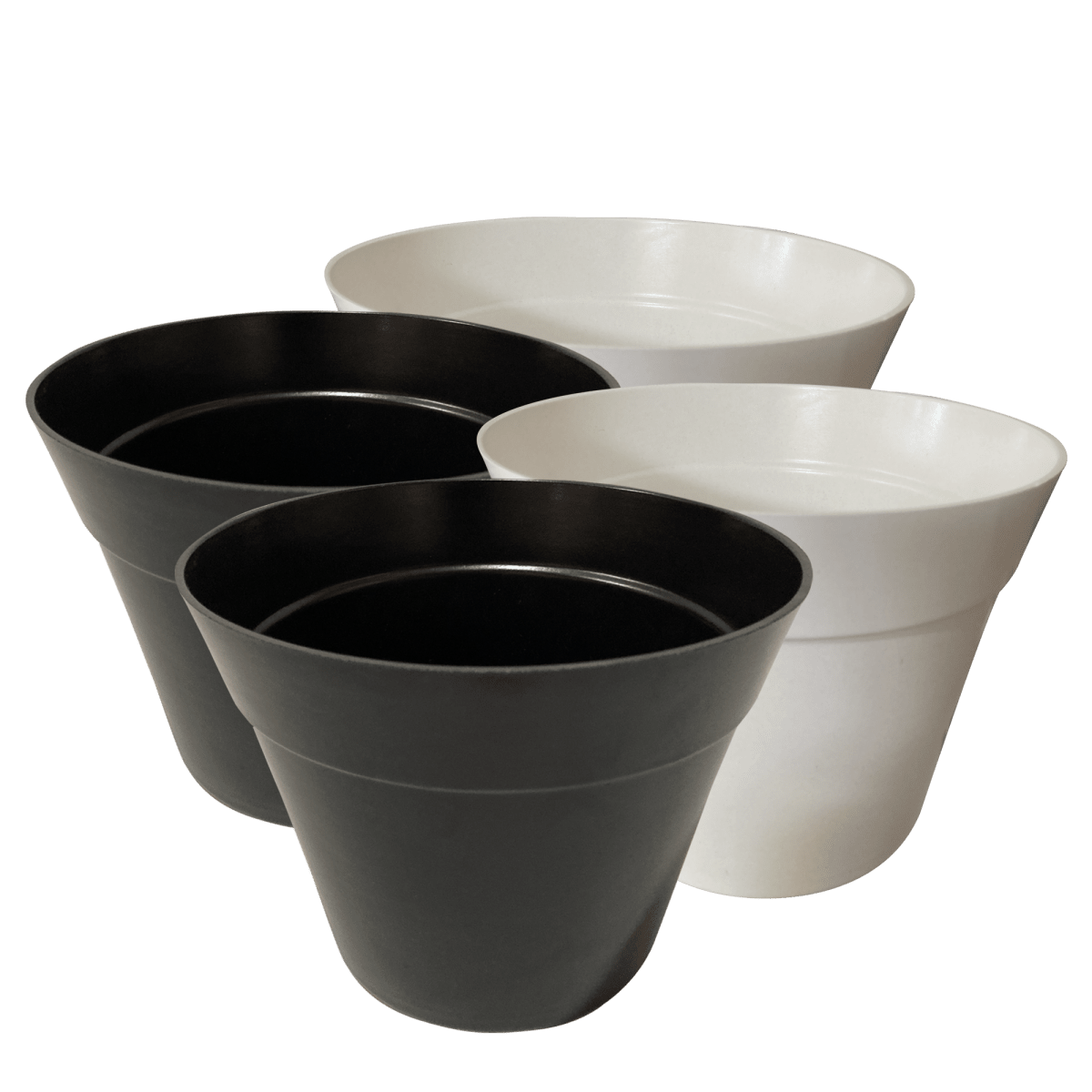 Set 4 Maceteros Biodegradables Clásico 2 blanco 2 negro1