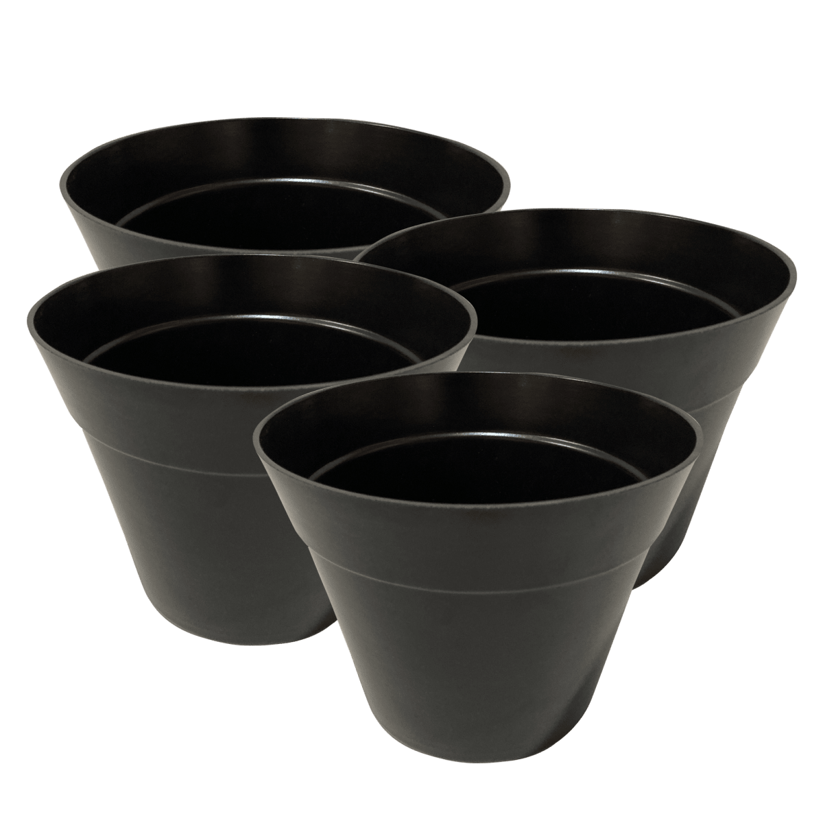 Set 4 Maceteros Biodegradables Clásico 4 Negro1