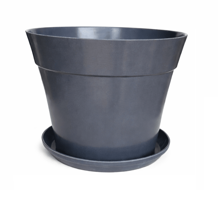 Set de Macetero con Plato Clásico Gris 25x25x17 cm1