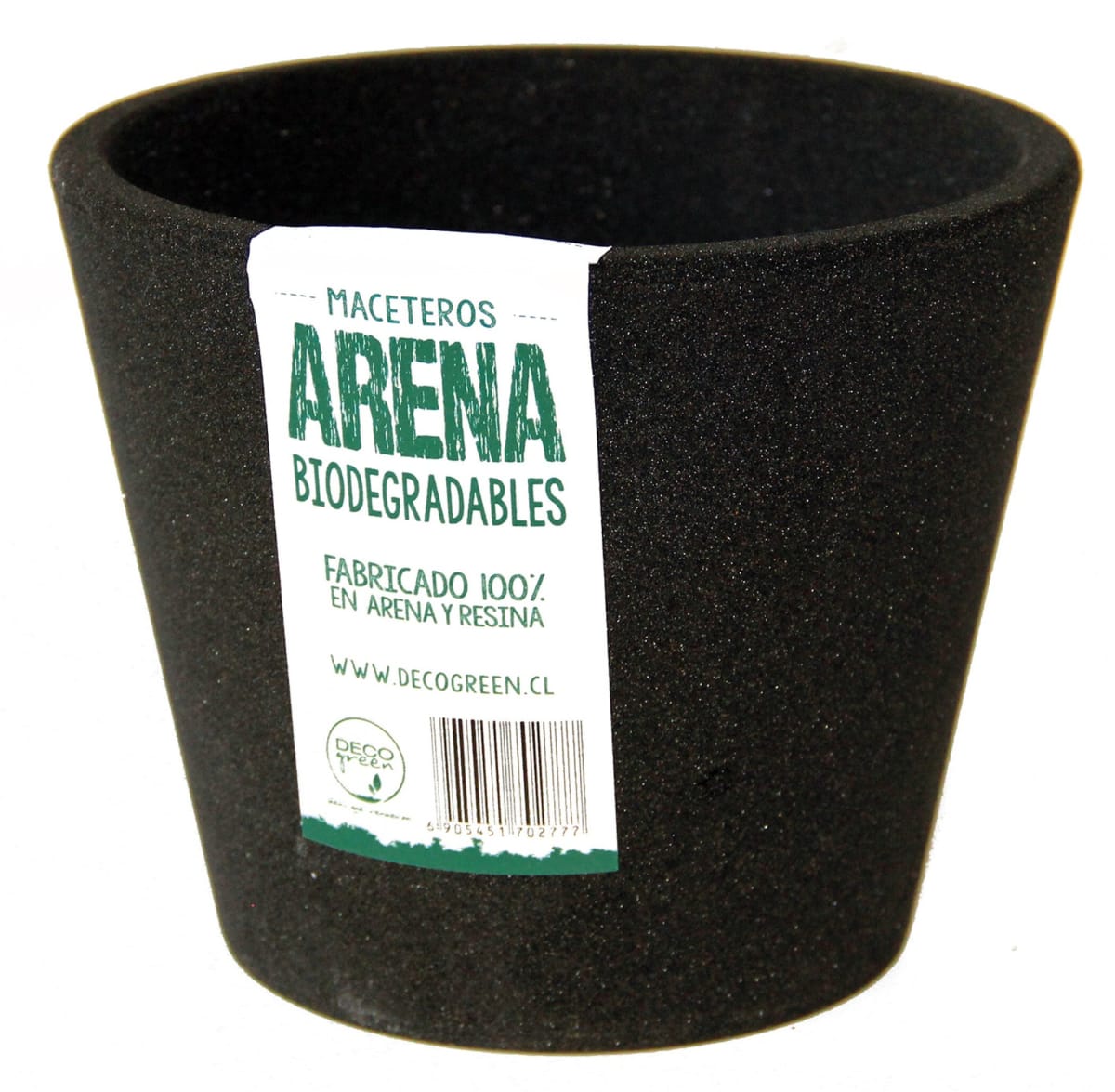 Set 4 Macetas Arena 1 Alto 20x20x18 cm Gris 2 Mediano 15x15x13cm Negro 1 Suculenta 16x15x5 cm Verde3