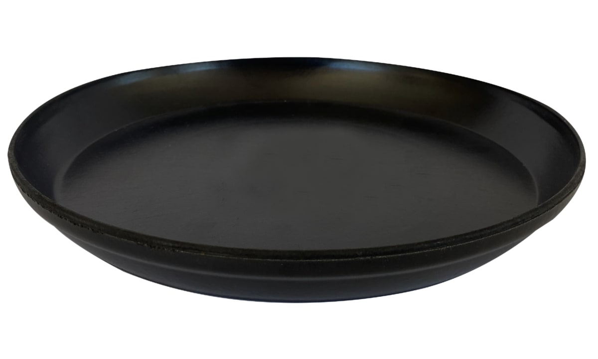 PE SET 2 MACETEROS CON PLATO CLASICO NEGRO 25x25x17 cm3