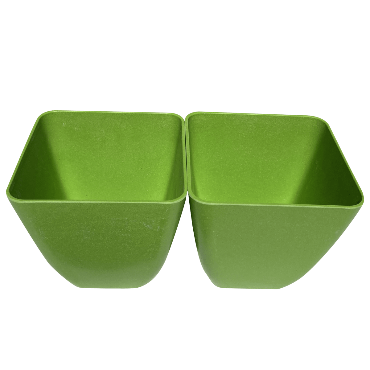 Set De 2 Macetero Bio Bamboo Cuadrado Verde 13,3x13,3x12,4 cm1