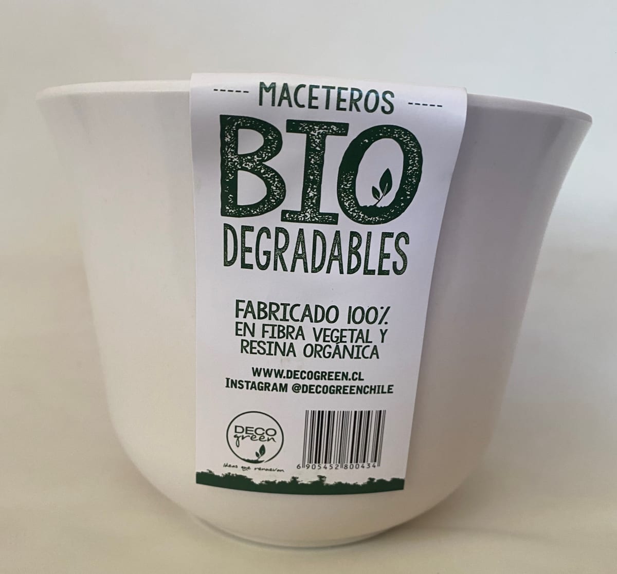 Macetero Bio Bamboo Curvo Blanco 16,5x16,5x13 cm3