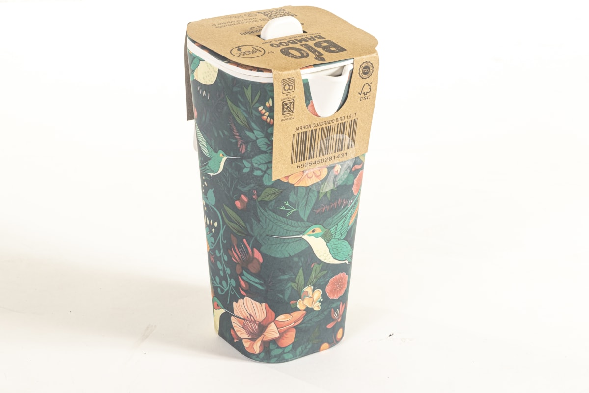 Jarron Biobamboo Cuadrado Bird 1,5 L4