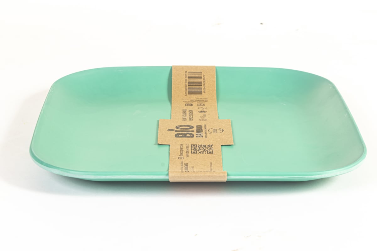 Plato Cuadrado Biobamboo Verde 25X25 Cm4