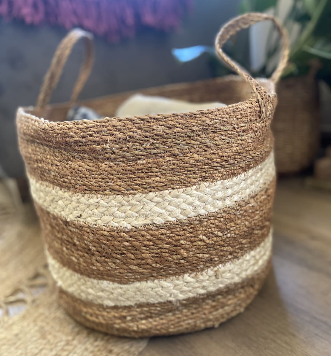 Cesto Bicolor Con Asas Vishnu 38X30 Cm1