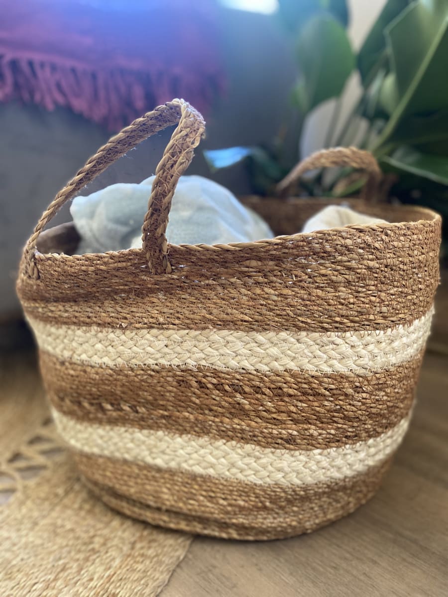 Cesto Bicolor Con Asas Vishnu 35X28 Cm2