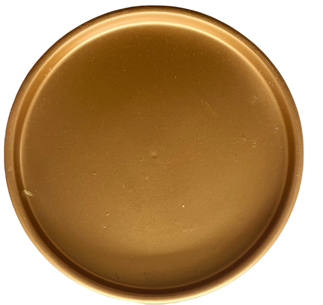 Maceteros Cilindro Con Plato Dorado Verde S4