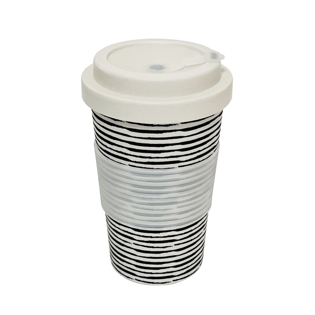 Mug Con Tapa De Silicona Biobamboo Rayas3