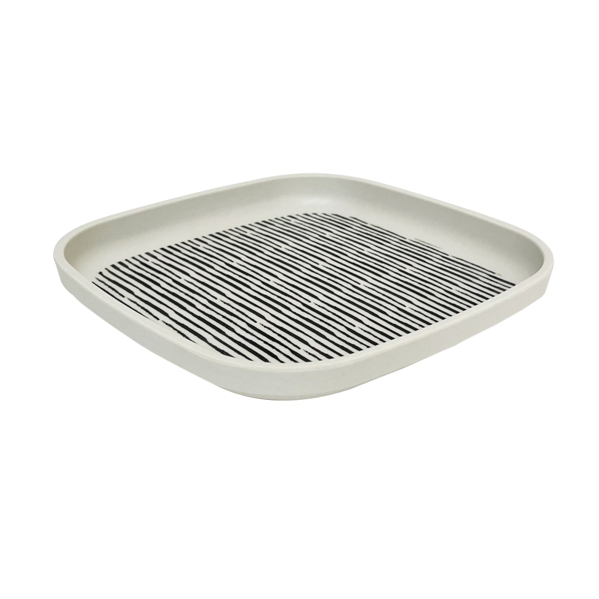 Plato Biobamboo Cuadrado Rayas 18X18 Cm2