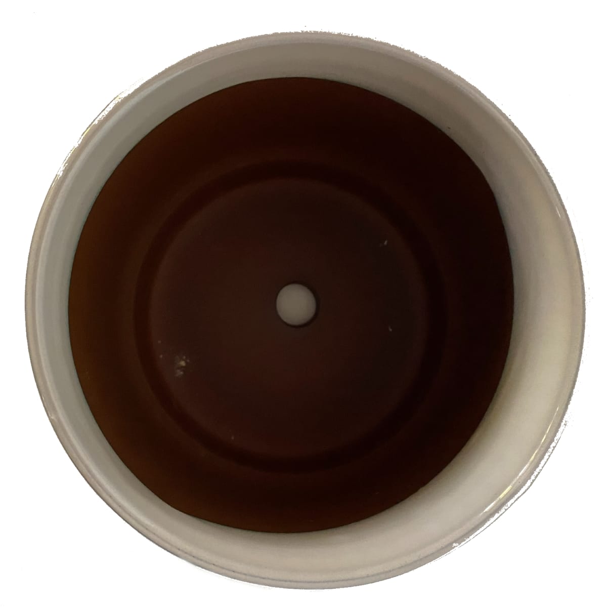 Macetero Enlozado Blanco  14x122