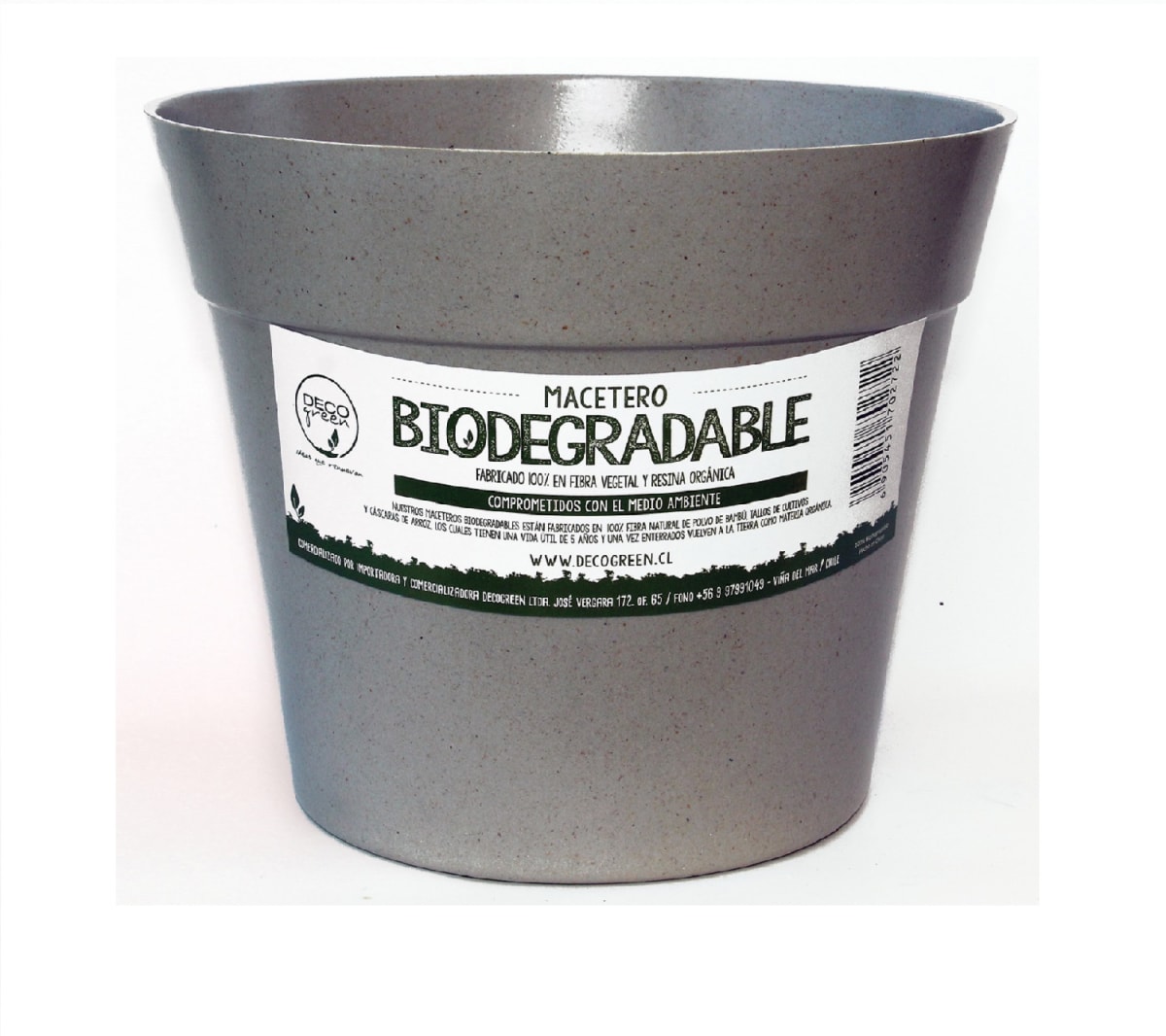 Set 4 Maceteros Bios Clásico 2  Gris 2 Terracota 22x2 cm3