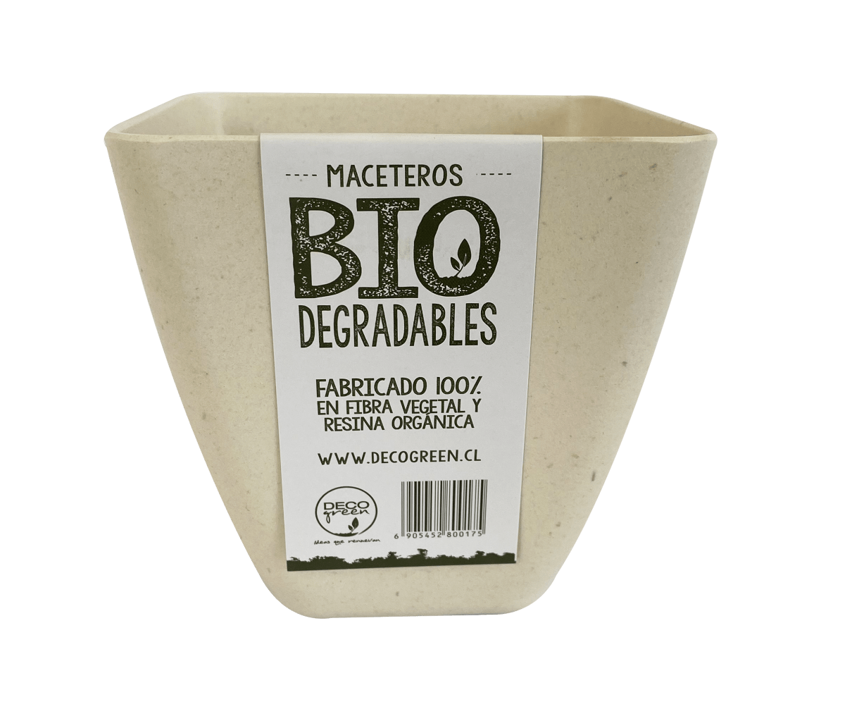 Macetero Bio Bamboo Cuadrado Blanco 13,3x13,3x12,4 cm1