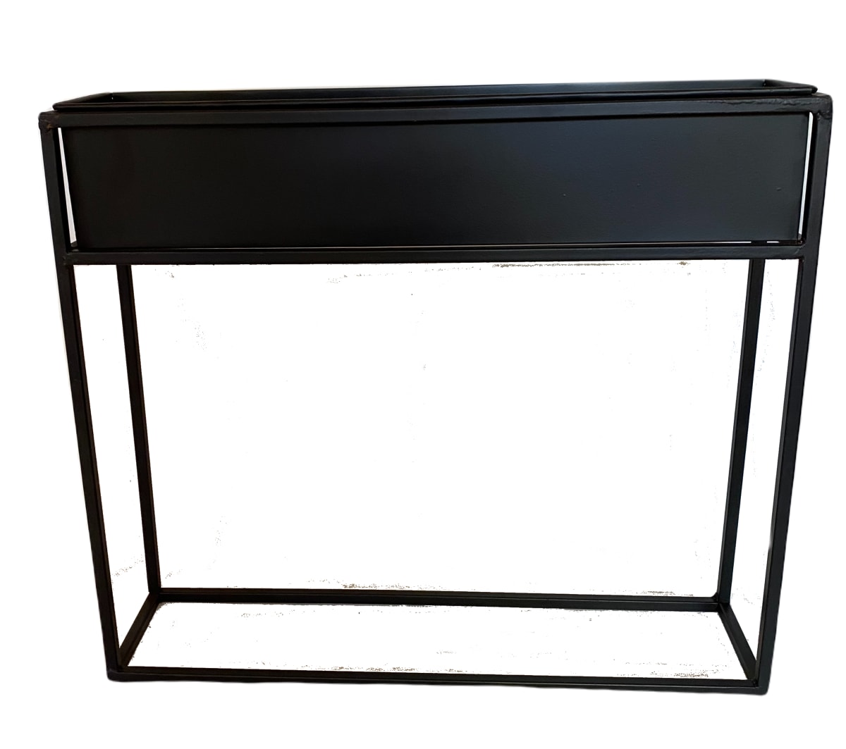 Jardinera Rectangular Metálica con Pedestal Negro 50,5x10x46 cm4