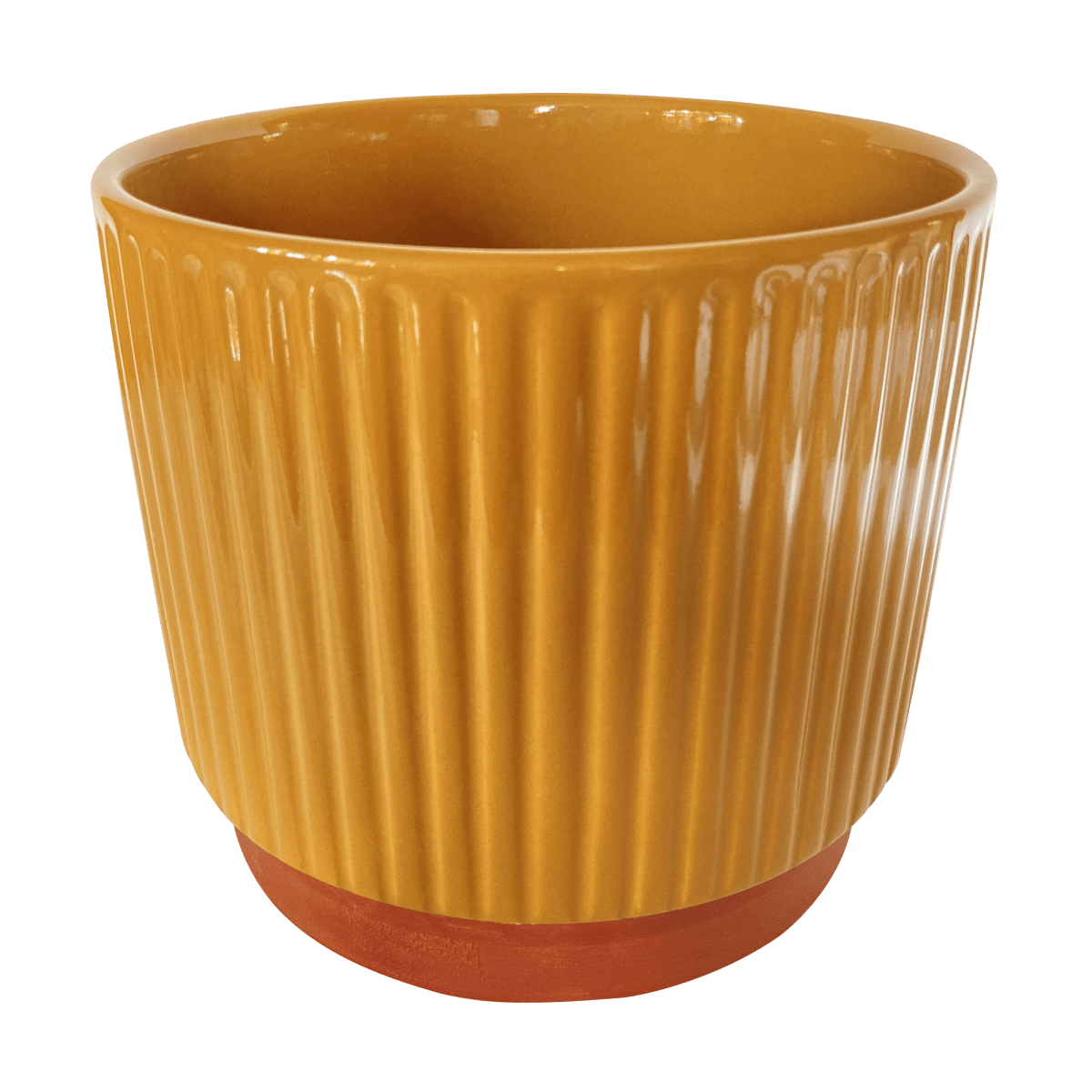 Macetero Enlozado Mostaza  20x181