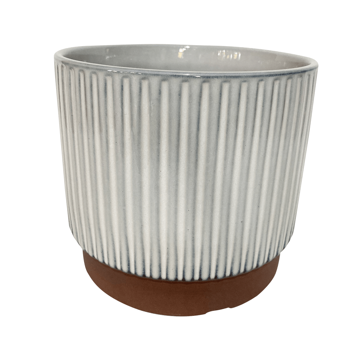 Macetero Enlozado Blanco  17x151