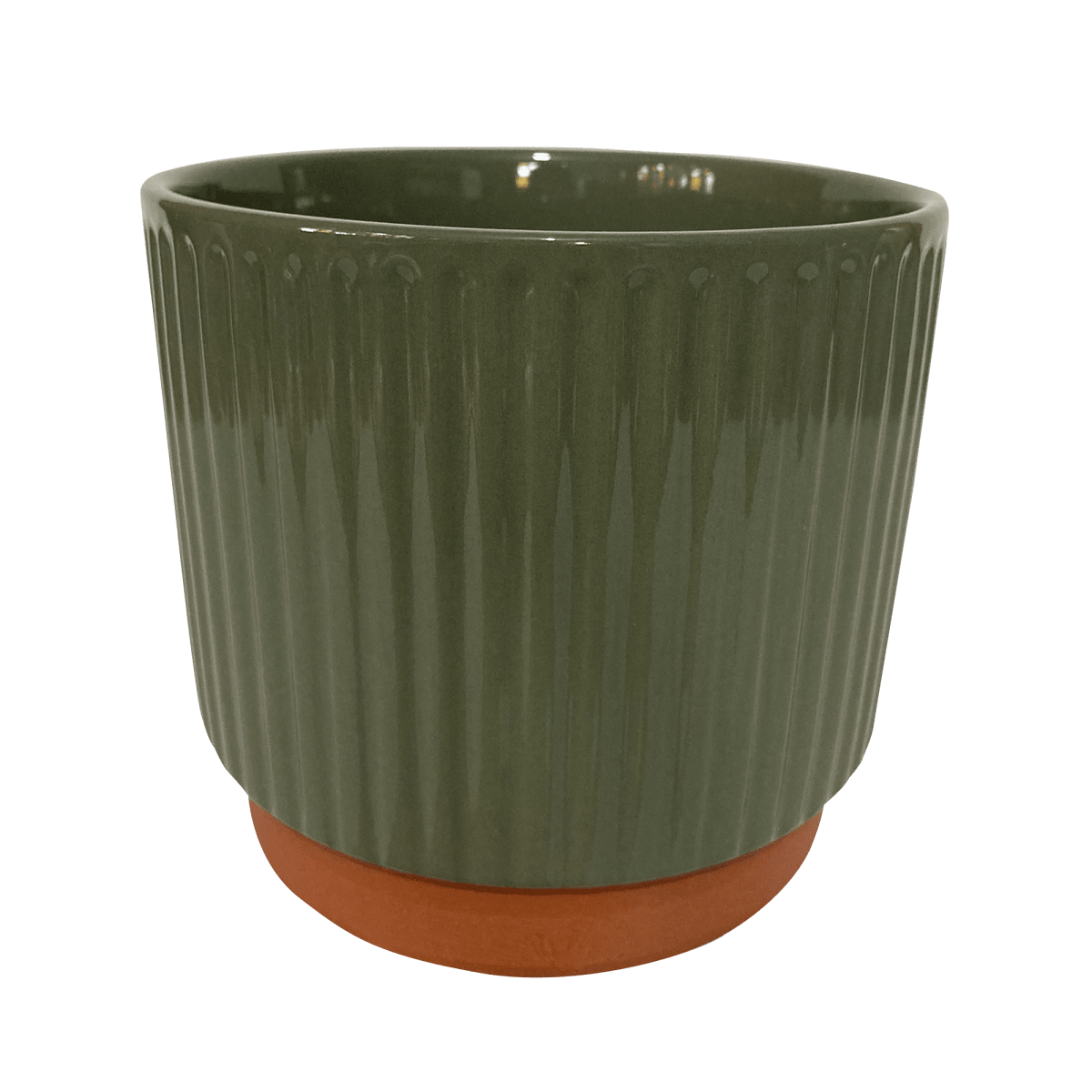 Macetero Enlozado Oliva  17x151