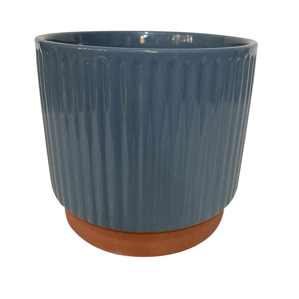 Macetero Enlozado Azul  17x151