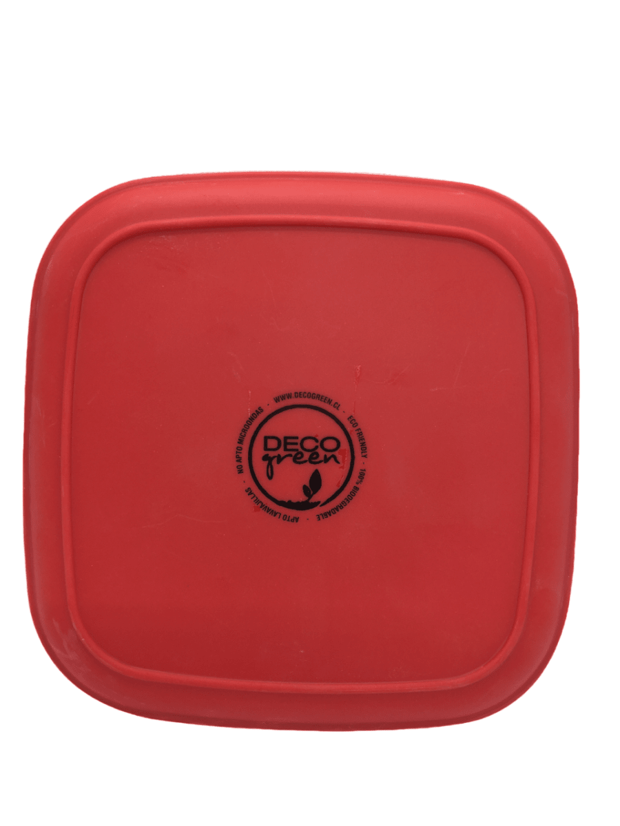 Plato Cuadrado Biobamboo Rojo 18X18 Cm4