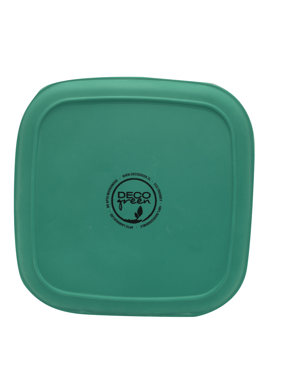 Plato Cuadrado Biobamboo Verde 18X18 Cm3