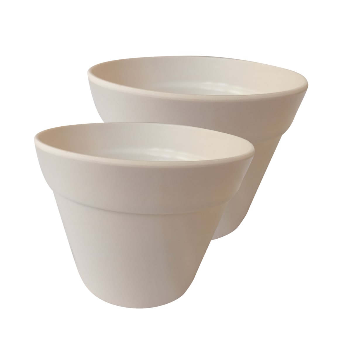 Set De 2 Macetero Bio Bamboo Redondo Blanco 13,7x13,7x10 cm1