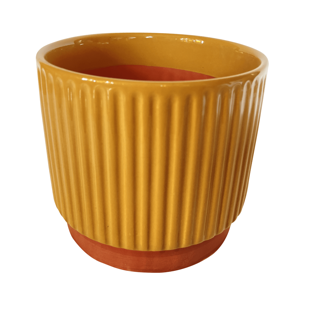 Macetero Enlozado Mostaza  14x121