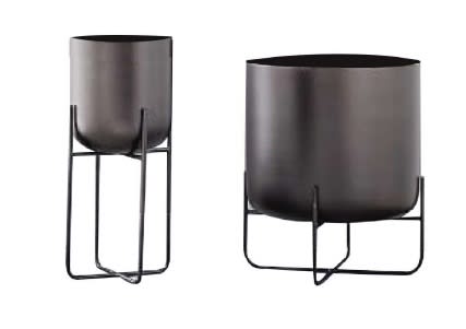 Set De 2 Maceteros Pedestal S 10x10x30 cm + L 22x22x26 cm1